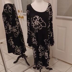 2/$50 Black & White Floral Dress - Size 18/20